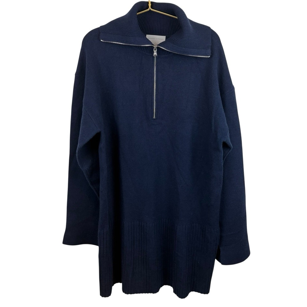 Modern Citizen Blue Zip Up Sweater Dress Size 1X Viscose Nylon Blend